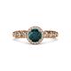 3 - Riona Signature London Blue Topaz and Diamond Halo Engagement Ring 
