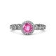 3 - Riona Signature Pink Sapphire and Diamond Halo Engagement Ring 