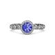 3 - Riona Signature Tanzanite and Diamond Halo Engagement Ring 