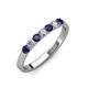 2 - Fiala 2.70 mm Blue Sapphire and Diamond 7 Stone Wedding Band 