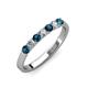 2 - Fiala 2.70 mm Blue and White Diamond 7 Stone Wedding Band 
