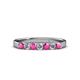 3 - Fiala 2.70 mm Pink Sapphire and Diamond 7 Stone Wedding Band 