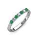 3 - Fiala 2.70 mm Emerald and Diamond 7 Stone Wedding Band 