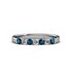 3 - Fiala 2.70 mm Blue and White Diamond 7 Stone Wedding Band 