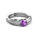 3 - Kayla Signature Amethyst and Diamond Solitaire Plus Engagement Ring 