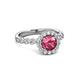 3 - Aelan Signature Pink Tourmaline and Diamond Floral Halo Engagement Ring 
