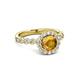 3 - Aelan Signature Citrine and Diamond Floral Halo Engagement Ring 