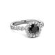 3 - Aelan Signature Black and White Diamond Floral Halo Engagement Ring 