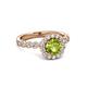 3 - Aelan Signature Peridot and Diamond Floral Halo Engagement Ring 