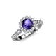 4 - Aelan Signature Iolite and Diamond Floral Halo Engagement Ring 