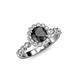 4 - Aelan Signature Black and White Diamond Floral Halo Engagement Ring 