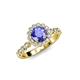 4 - Aelan Signature Tanzanite and Diamond Floral Halo Engagement Ring 