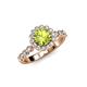 4 - Aelan Signature Peridot and Diamond Floral Halo Engagement Ring 