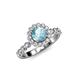 4 - Aelan Signature Aquamarine and Diamond Floral Halo Engagement Ring 