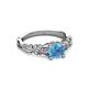 3 - Carina Signature Blue Topaz and Diamond Engagement Ring 