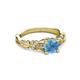 3 - Carina Signature Blue Topaz and Diamond Engagement Ring 