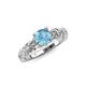 4 - Carina Signature Blue Topaz and Diamond Engagement Ring 