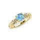 4 - Carina Signature Blue Topaz and Diamond Engagement Ring 