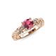 4 - Carina Signature Rhodolite Garnet and Diamond Engagement Ring 