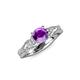 4 - Belinda Signature Amethyst and Diamond Engagement Ring 
