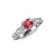 4 - Belinda Signature Rhodolite Garnet and Diamond Engagement Ring 