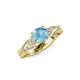 4 - Belinda Signature Blue Topaz and Diamond Engagement Ring 
