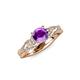 4 - Belinda Signature Amethyst and Diamond Engagement Ring 