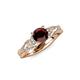 4 - Belinda Signature Red Garnet and Diamond Engagement Ring 