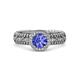 3 - Cera Signature Tanzanite and Diamond Halo Engagement Ring 