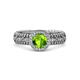 3 - Cera Signature Peridot and Diamond Halo Engagement Ring 