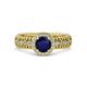 3 - Cera Signature Blue Sapphire and Diamond Halo Engagement Ring 