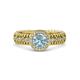 3 - Cera Signature Aquamarine and Diamond Halo Engagement Ring 