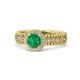1 - Cera Signature Emerald and Diamond Halo Engagement Ring 