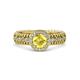 3 - Cera Signature Yellow Sapphire and Diamond Halo Engagement Ring 