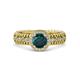 3 - Cera Signature London Blue Topaz and Diamond Halo Engagement Ring 