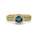 3 - Cera Signature Blue and White Diamond Halo Engagement Ring 