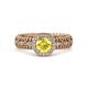 3 - Cera Signature Yellow Sapphire and Diamond Halo Engagement Ring 