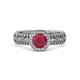 3 - Cera Signature Ruby and Diamond Halo Engagement Ring 