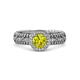 3 - Cera Signature Yellow and White Diamond Halo Engagement Ring 