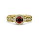 3 - Cera Signature Red Garnet and Diamond Halo Engagement Ring 