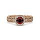 3 - Cera Signature Red Garnet and Diamond Halo Engagement Ring 