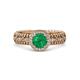 3 - Cera Signature Emerald and Diamond Halo Engagement Ring 