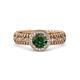 3 - Cera Signature Diamond and Lab Created Alexandrite Halo Engagement Ring 