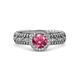3 - Cera Signature Pink Tourmaline and Diamond Halo Engagement Ring 