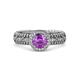 3 - Cera Signature Amethyst and Diamond Halo Engagement Ring 