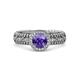 2 - Cera Signature Iolite and Diamond Halo Engagement Ring 