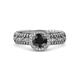 2 - Cera Signature Black and White Diamond Halo Engagement Ring 
