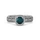 2 - Cera Signature London Blue Topaz and Diamond Halo Engagement Ring 