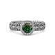 2 - Cera Signature Diamond and Lab Created Alexandrite Halo Engagement Ring 
