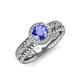 4 - Cera Signature Tanzanite and Diamond Halo Engagement Ring 